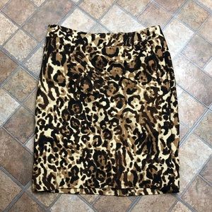 Leopard animal print midi Skirt